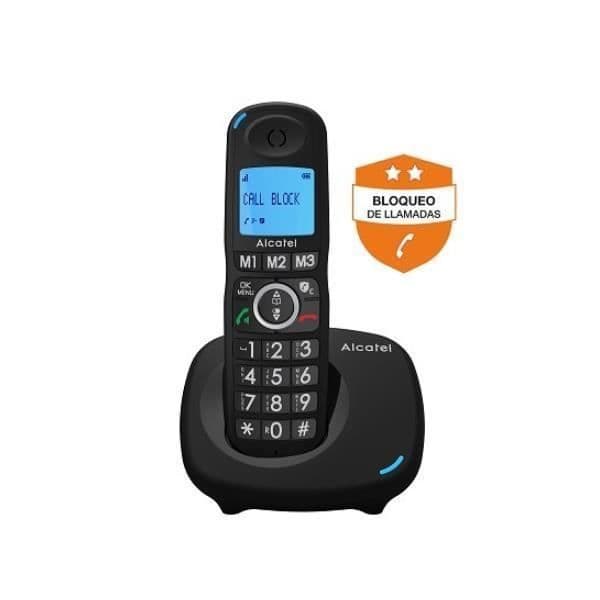Trådlös telefon - ALCATEL - Dect Xl535 - Svart - Räckvidd 50m inomhus - 300m utomhus - Handsfree