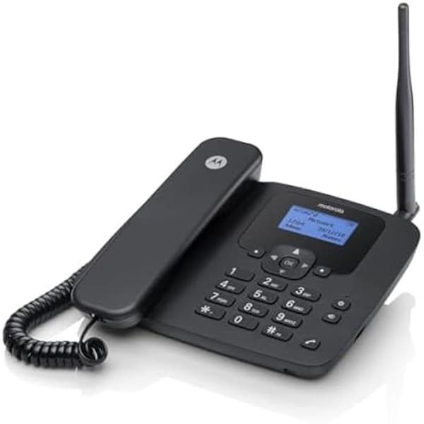 4G sladdlös fast telefon - MOTOROLA - FW410 - Uppladdningsbart batteri - Quad-Band GSM - 2000 kontakter Svart