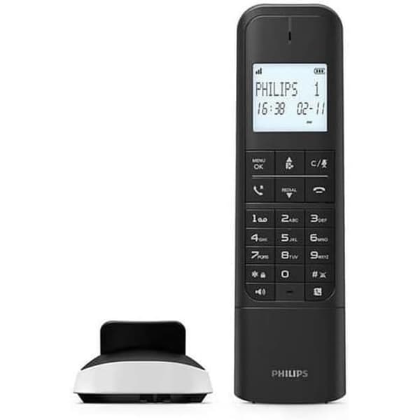 Philips M4701W12 - Trådlös DECT-telefon, 4,6 cm skärm, bakgrundsbelysning - Vit