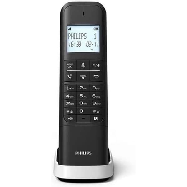 Philips M4701W12 - Trådlös DECT-telefon, 4,6 cm skärm, bakgrundsbelysning - Vit