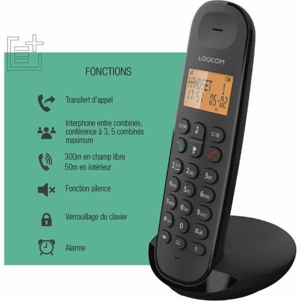 Trådløs telefon Logicom ILOA 150 SOLO Grå