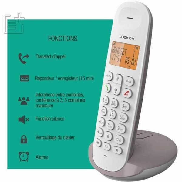 Trådløs Telefon Logicom ILOA 155T SOLO Brun Grå Baige