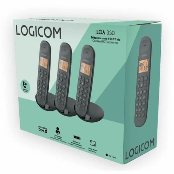 Langaton puhelin Logicom ILOA 350 TRIO Musta