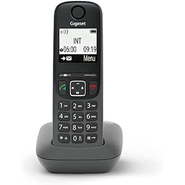 Trådlös telefon - GIGASET - AS490 - Katalogkapacitet 100 - Svart - Handsfree Svart
