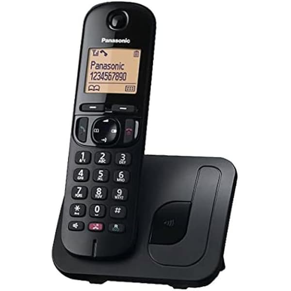 Trådlös telefon - PANASONIC - Dect - Lättläst skärm - Blockerar oönskade samtal - Handsfree Svart