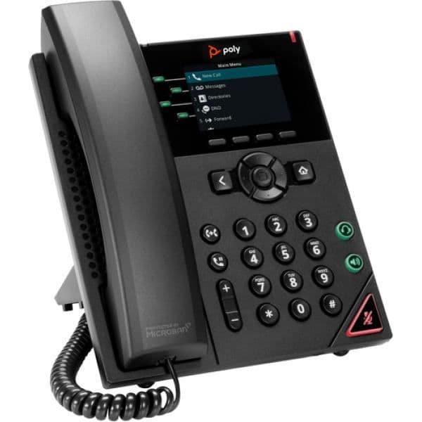 Poly VVX 250 - VoIP-telefon - 3-vägs samtalskapacitet - SIP, RTP, SRTP, SDP - 4 linjer - svartPOLY VVX 250 IP-telefon med 4 linjer och