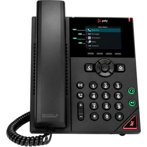 Poly VVX 250 - VoIP-telefon - 3-vägs samtalskapacitet - SIP, RTP, SRTP, SDP - 4 linjer - svartPOLY VVX 250 IP-telefon med 4 linjer och Svart
