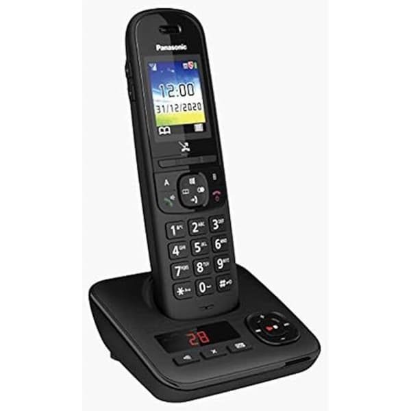 Trådlös telefon - PANASONIC - Dect - Handsfree - Nummerpresentation Svart