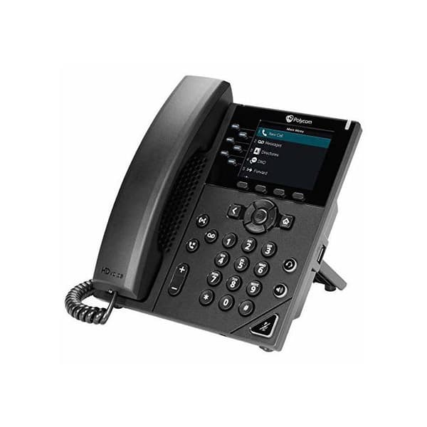 VoIP-telefon - POLYCOM - VVX 350 - 6 linjer - Dual Ethernet 10/100/1000 - Handsfree Svart