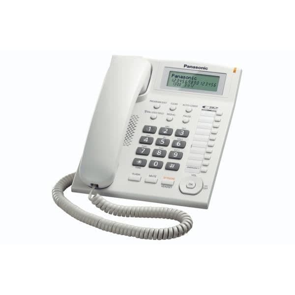 Panasonic KX-TS880 sladdtelefon - Högtalartelefon, 50 ingångar, nummerpresentation - Vit