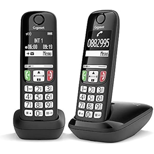 Trådlös telefon - GIGASET - E270 Duo - Nummerpresentation - Svart