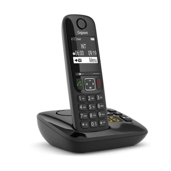 Gigaset AS690A, Analog/dekt telefon, Trådlös lur, Högtalartelefon, 100 ingångar, Nummerpresentation, Svart