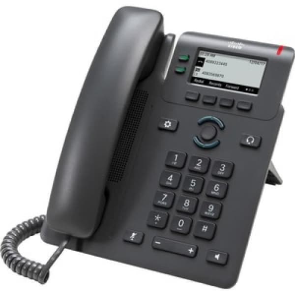 CISCO 6821 VoIP-telefon - Monokrom LCD-skärm - Svart