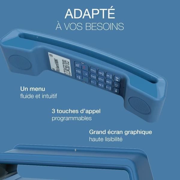 Alcatel Epure Iconic - Trådlös DECT Telefon - Vintage Design - Blå