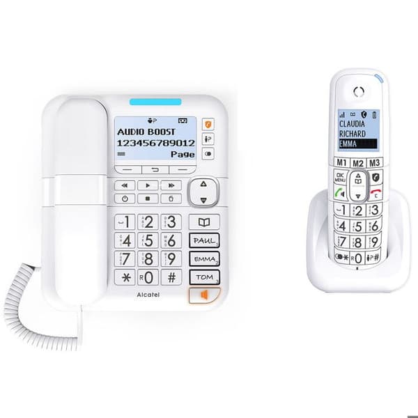 Fast telefon Alcatel XL785 Combo Vit Vit