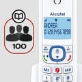 Miniatyrbild 5 av 6: Trådlös telefon - ALCATEL - F530 Röst - Telefonsvarare, samtalsblockering, handsfree, 2 direktminnen, Vit/Blå