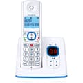 Miniatyrbild 1 av 6: Trådlös telefon - ALCATEL - F530 Röst - Telefonsvarare, samtalsblockering, handsfree, 2 direktminnen, Vit/Blå