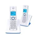 Miniatyrbild 1 av 6: Trådlös telefon - ALCATEL - F530 Duo - 2 handenheter, samtalsblockering, handsfree, 2 direktminnen, Vit/Blå