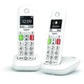 Miniatyrbild 3 av 6: Trådlös fast telefon - GIGASET - E290 Duo White - Stor skärm - Stora knappar - Audio Boost