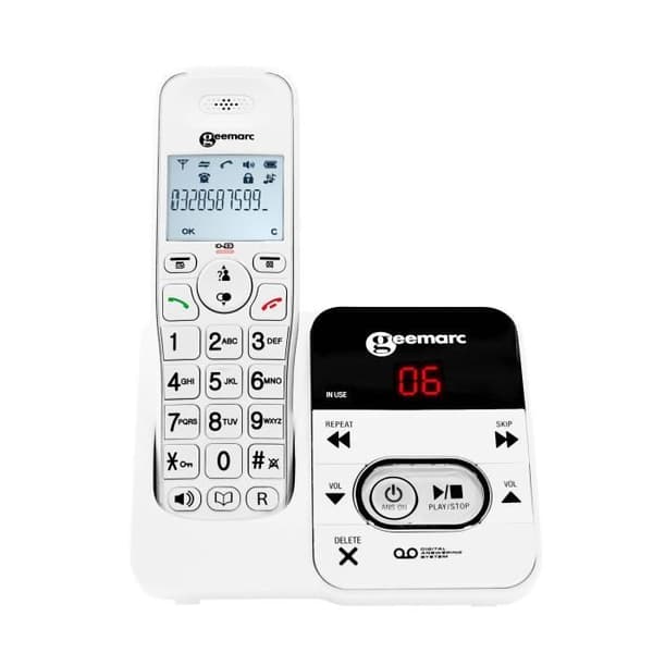 Förstärkt trådlös telefon för seniorer GEEMARC AMPLIDECT 295 med integrerad telefonsvarare