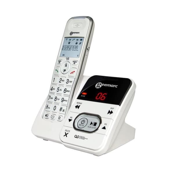 Förstärkt trådlös telefon för seniorer GEEMARC AMPLIDECT 295 med integrerad telefonsvarare