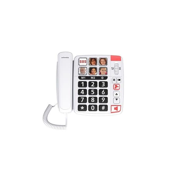 Senior sladdtelefon - SWISSVOICE Xtra 1110 - Stora knappar, SOS, hörselförstärkare