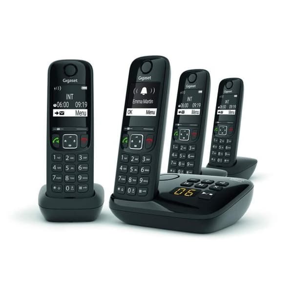 GIGASET fast telefon AS690 A Quattro Black