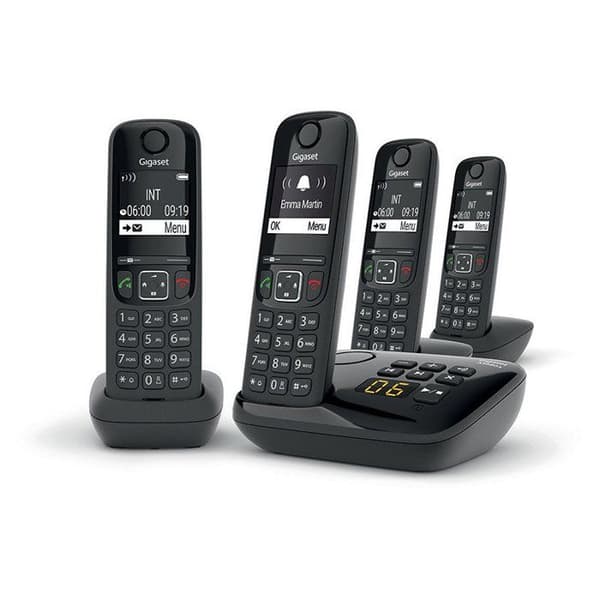 GIGASET fast telefon AS690 A Quattro Black Svart