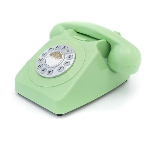 Retro knapptelefon - GPO - 746 - Grön - Kompatibel med internetbox - Klockringning