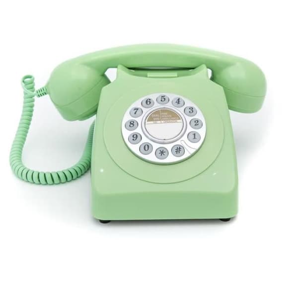 Retro knapptelefon - GPO - 746 - Grön - Kompatibel med internetbox - Klockringning