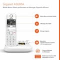 Miniatyrbild 3 av 3: AS690 A Duo White Fast telefon - GIGASET - Trådlös - 20 min telefonsvarare - Nummerpresentation - Handsfree