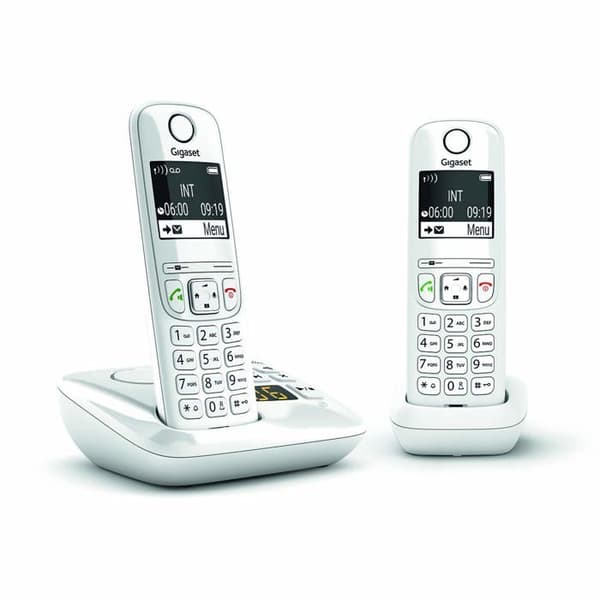 AS690 A Duo White Fast telefon - GIGASET - Trådlös - 20 min telefonsvarare - Nummerpresentation - Handsfree