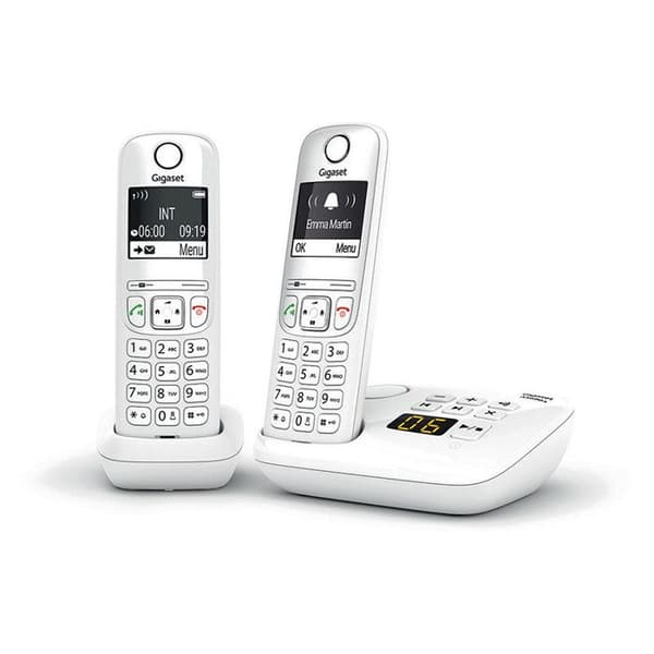 AS690 A Duo White Fast telefon - GIGASET - Trådlös - 20 min telefonsvarare - Nummerpresentation - Handsfree Vit