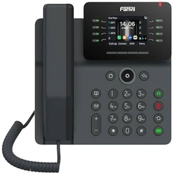 Fanvil V63 VoIP-telefon 6 SIP-linjer 2xGb PoE utan ström Svart