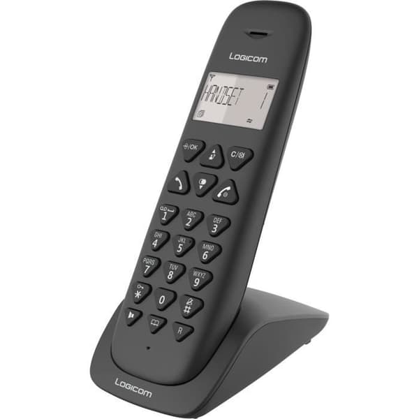 LOGICOM VEGA 155T SOLO Svart trådlös telefon med telefonsvarare - Nummerpresentation - LCD-skärm - 7h batteritid Svart