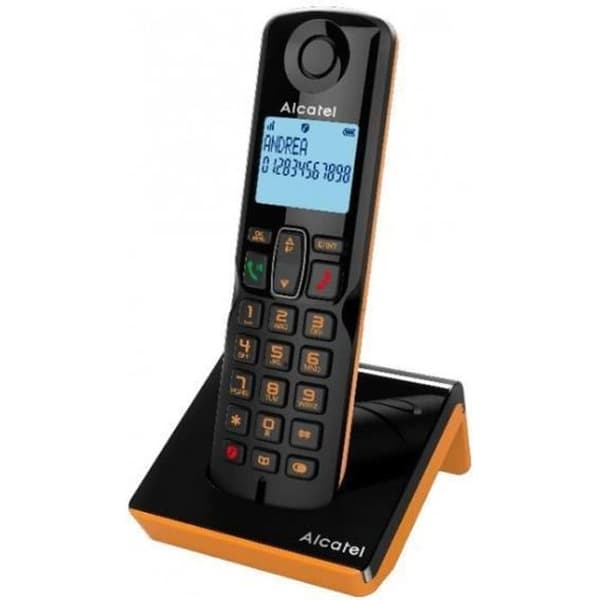 TELEFON, Telefoner, Trådlös telefon, Alcatel S280 Ewe Svart/orange Trådlös egenskaper Ja Handsfree Ja
