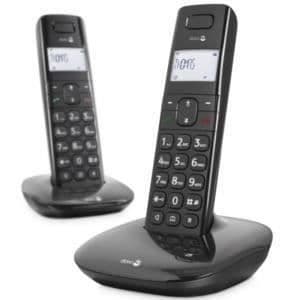 DORO Comfort 1010 DUO trådlös telefon med nummerpresentation och 50 namn- och nummerkatalog - svart
