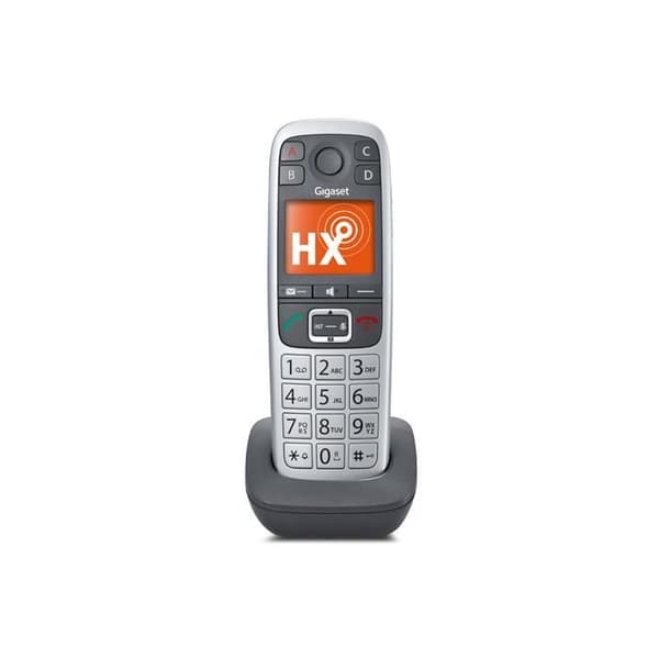 Gigaset E560HX, Analog-DECT-telefon, Trådlös lur, Högtalare, 150 poster, Nummerpresentation, Grå, Silver Grå, Silver