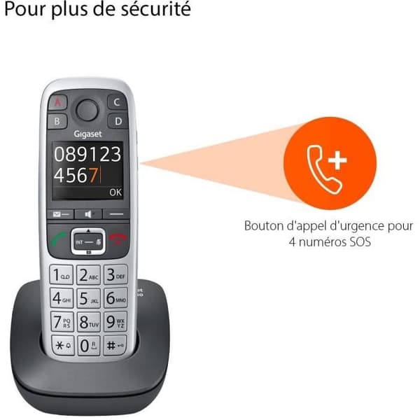 Gigaset Trådlös dect telefon silver - giga e 560 silver