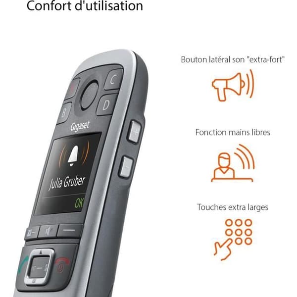 Gigaset Trådlös dect telefon silver - giga e 560 silver