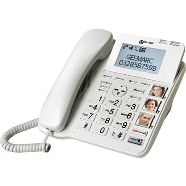 GEEMARC CL595 förstärkt senior fast telefon - stora knappar med foton och SOS-knappar