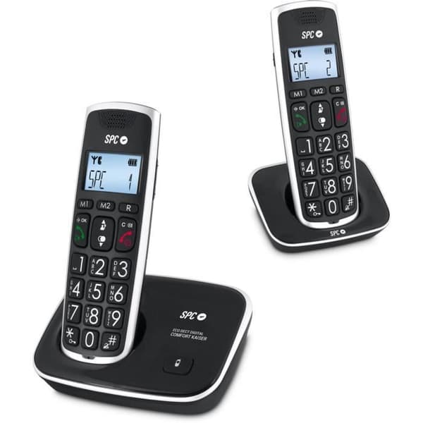 SPC 7609N DECT DUO Telefon Stora knappar AG20 ID LCD E