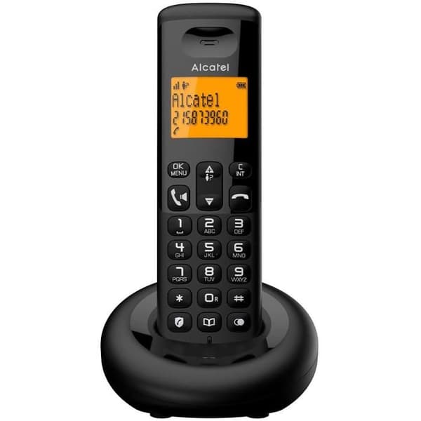 Alcatel E260 trådlös fast telefon med annonssamtalsblockeringsfunktion Svart