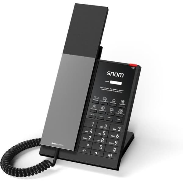 DECT-telefon Snom HD350W med antibakteriellt hölster och stor visuell display för samtal Svart