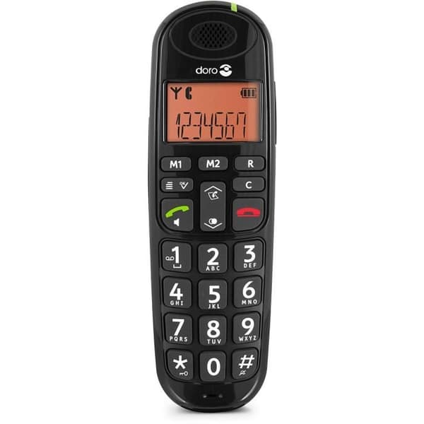 DORO PhoneEasy 105wr trådlös telefon med telefonsvarare och nummerpresentation - svart