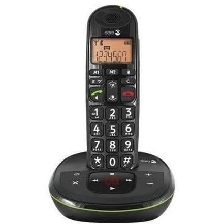 DORO PhoneEasy 105wr trådlös telefon med telefonsvarare och nummerpresentation - svart Svart