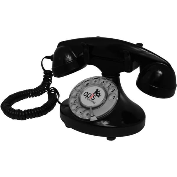 Telefon Vintage Opis FunkyFon Kabel Noir