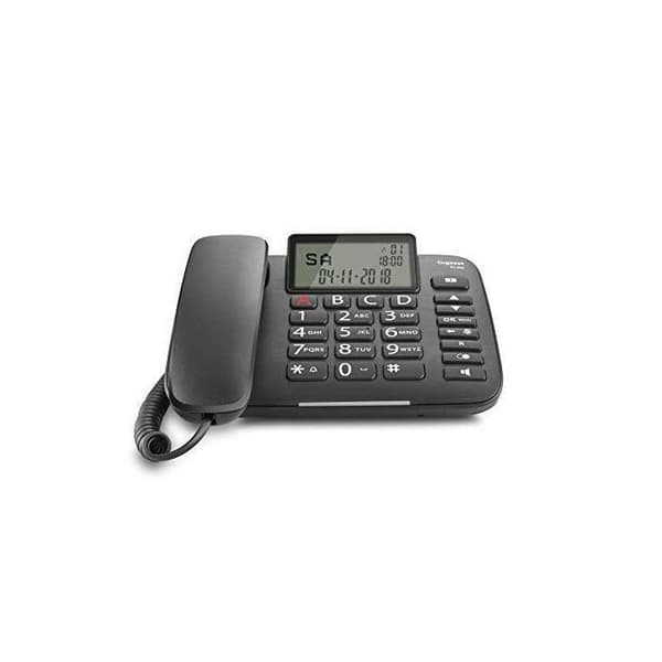 Gigaset DL380 Fast telefon - Stor skärm, stora ergonomiska knappar, LED-samtalsdisplay - Svart
