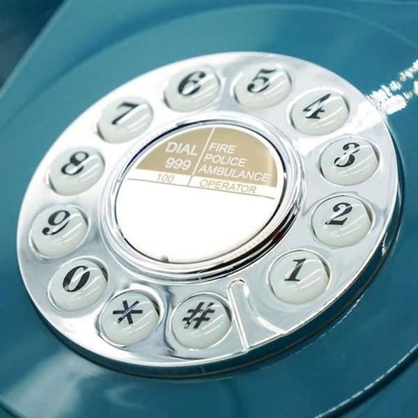 Retro knapptelefon - GPO - 746 - Azur - Kompatibel med internetbox - Klockringning