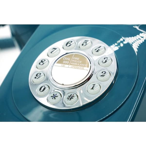 Retro knapptelefon - GPO - 746 - Azur - Kompatibel med internetbox - Klockringning